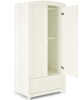 Mia 4 Piece Cotbed with Dresser Changer, Wardrobe, and Essential Fibre Mattress Set- White image number 7